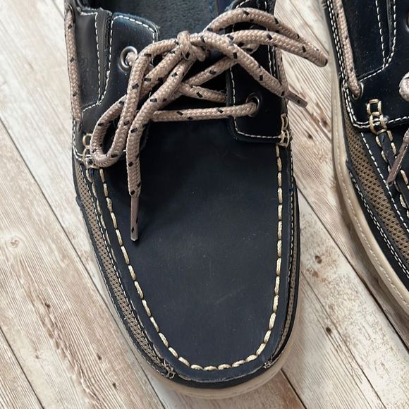 Croft & Barrow Connor Navy Boat Shoes Core Technology EUC Leather - Picture 9 of 14